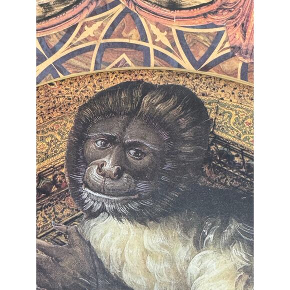 Rare Durwin Rice New York Signed Decoupage Ape Art Plate - Picture 4 of 10